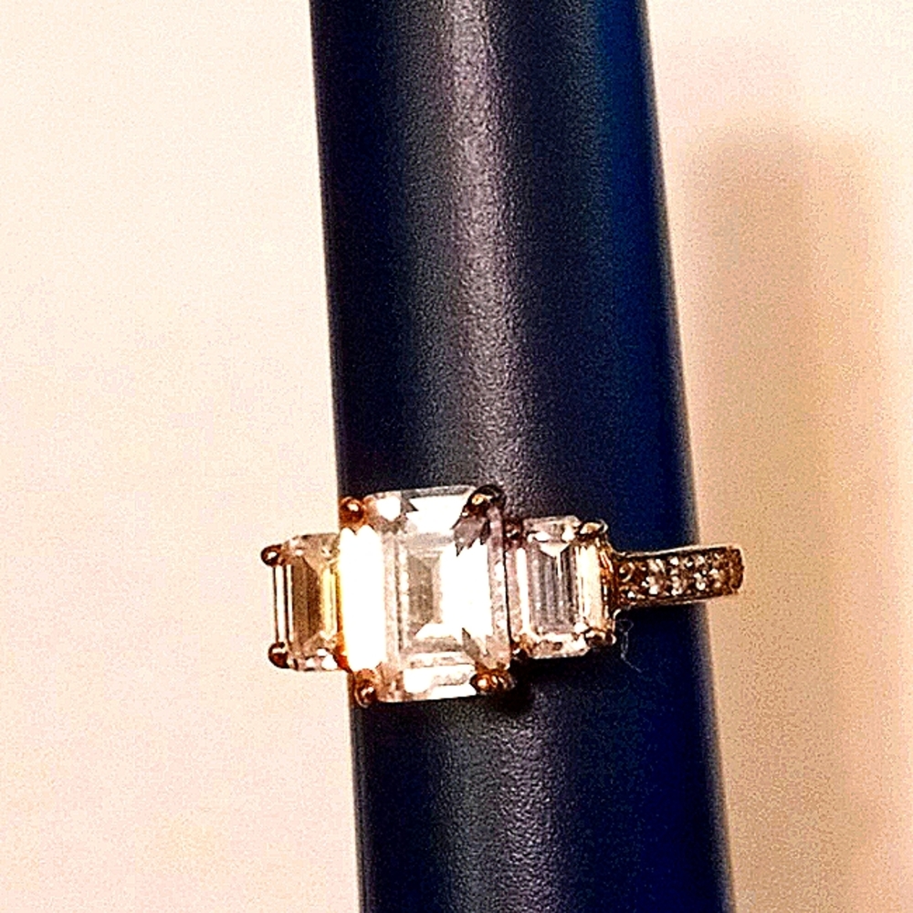 Size 7, 14k yellow gold promise/engagement ring with diamonds